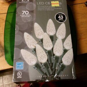 NIB Holiday Winter Wonderland 70strand warm white LED c6 BULBS SET OF 70